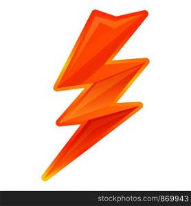 Bright lightning bolt icon. Cartoon of bright lightning bolt vector icon for web design isolated on white background. Bright lightning bolt icon, cartoon style