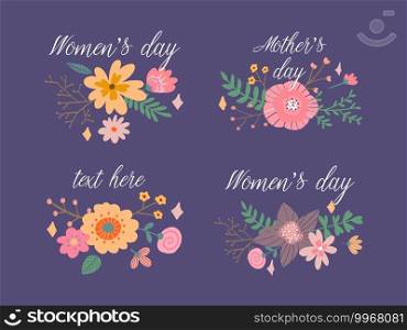 Bright logo for flower shop Women’s day. Bright logo for flower shop Women’s day Mother’s day