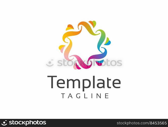 bright multi-colored round abstract logo pattern template. vivid logo pattern