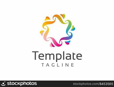 bright multi-colored round abstract logo pattern template. vivid logo pattern