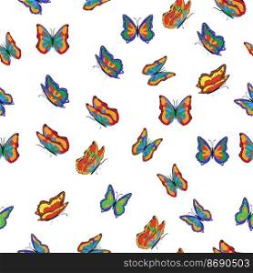 Bright multicolored butterflies seamless pattern. Wallpaper, background, children party, craft paper, scrapbooking. Bright multicolored butterflies seamless pattern. Wallpaper, background, children party, craft paper
