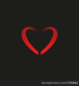 Bright neon heart. Heart sign on dark transparent background. Neon glow effect. Vector. eps 10.. Bright neon heart. Heart sign on dark transparent background. Neon glow effect. Vector