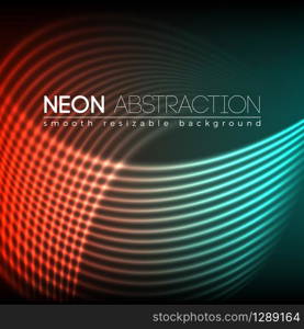 Bright neon lines background with 80s style