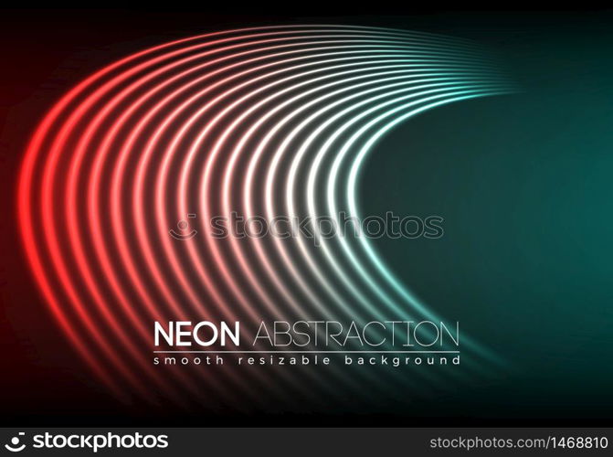 Bright neon lines background with 80s style