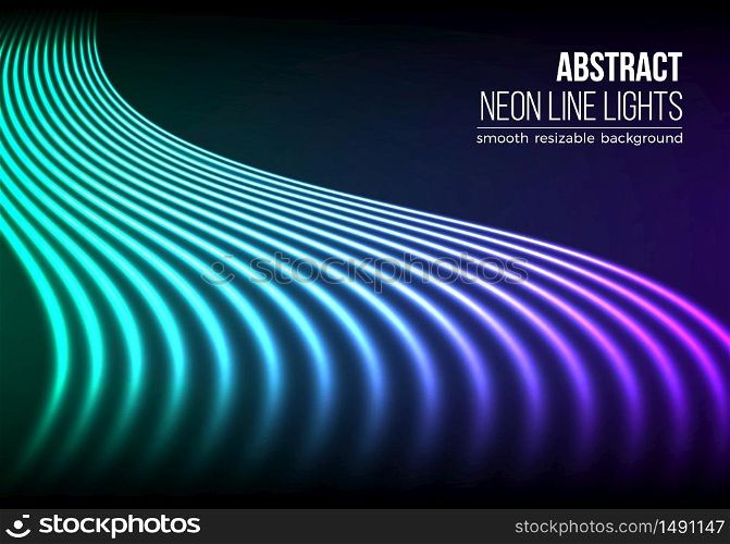 Bright neon lines background with 80s style