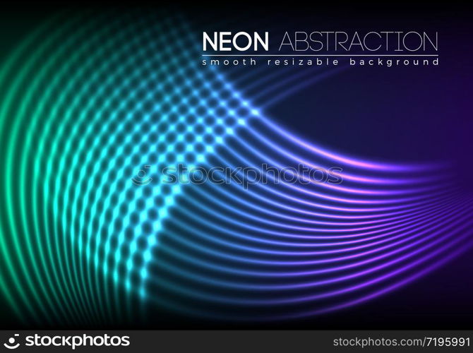 Bright neon lines background with 80s style