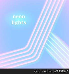 Bright neon lines background with 80s style and shiny letters