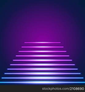 Bright neon lines background with 80s style laser rays