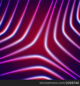 Bright neon lines background with triangle and 80s style laser rays