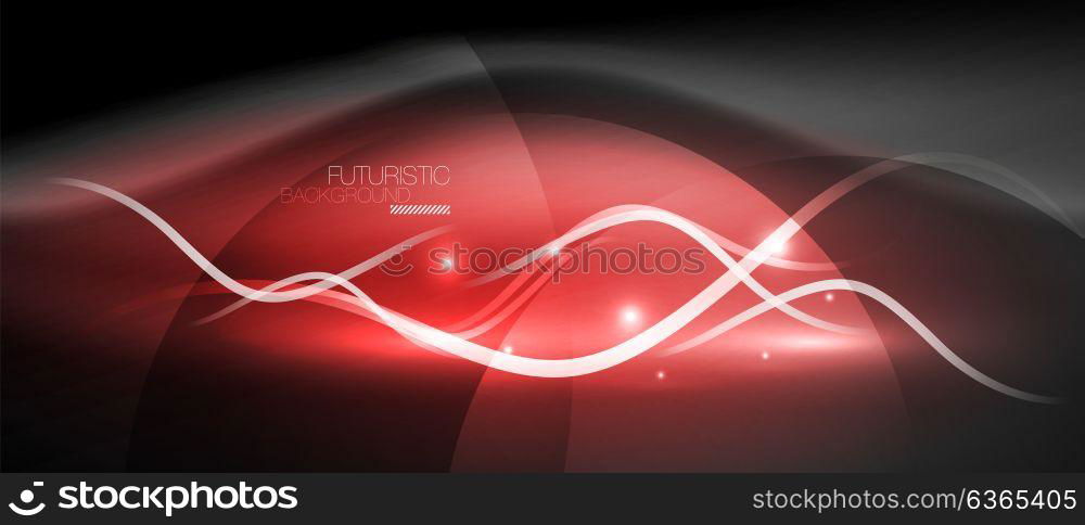 Bright neon lines wave. Bright neon lines wave, motion light trail concept, techno modern art