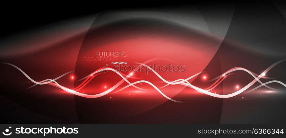 Bright neon lines wave. Bright neon lines wave, motion light trail concept, techno modern art