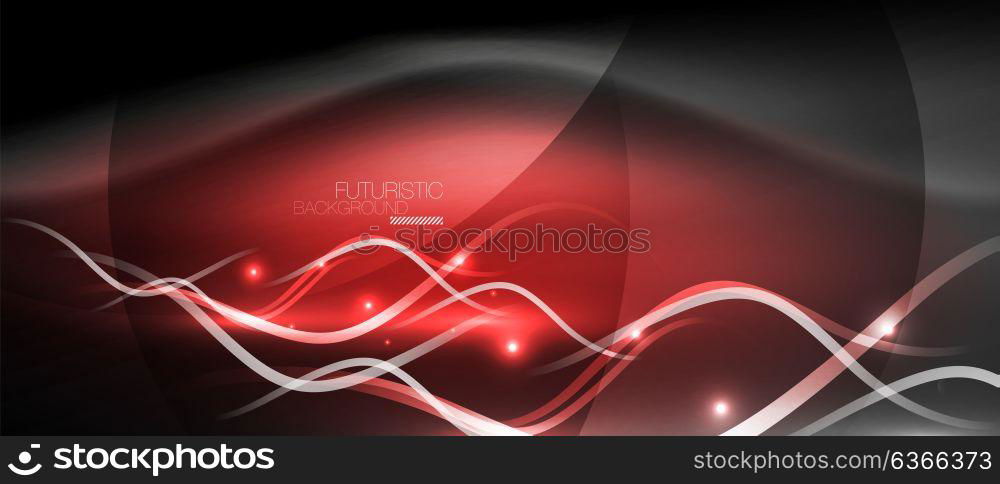 Bright neon lines wave. Bright neon lines wave, motion light trail concept, techno modern art