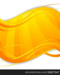Bright orange background. Abstract colorful wavy illustration