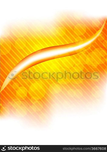 Bright orange background with wave and circle
