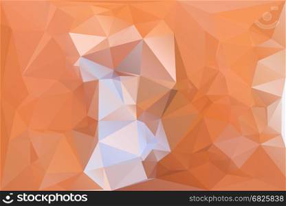 Bright orange lowpoly mosaic horizontal layout background. Vector illustration. Abstract fire reflection diamond surface.
