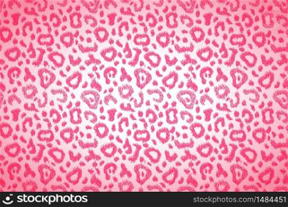 Bright pink leopard skin pattern on white, wide detailed background. Bright pink leopard skin pattern, wide detailed background