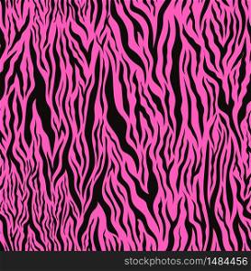 Bright pink realistic tiger skin, detailed seamless pattern. Pink realistic tiger skin, detailed seamless pattern