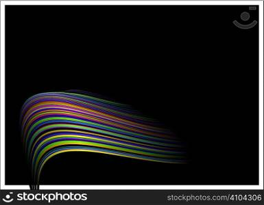 Bright rainbow background with copy space and a white border