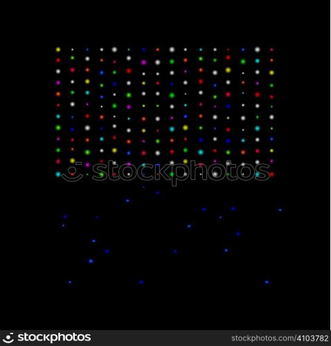 Bright rainbow glowing lights with reflection and black background