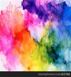 Bright rainbow mosaic with pink.Colorful background hand drawn with bright inks and watercolor paints. Color splashes and splatters create uneven artistic modern design.