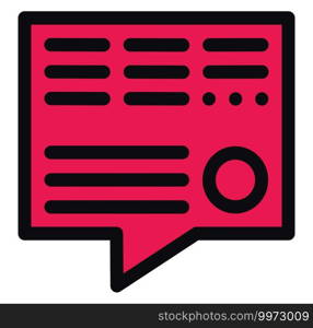 Bright red chat head, illustration, vector on white background.