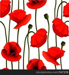 Bright red Poppies Seamless pattern. flowers, pods, Stems. Wallpaper picture. Remembrance Day. For aromatherapy, wrapping, postcards, packaging cards perfumery cosmetics flowers frame template web. Bright red Poppies Seamless pattern. flowers, pods, Stems. Wallpaper picture. Remembrance Day.