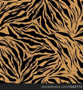 Bright Safari pattern background, tiger animal skin print, vector seamless design. African safari leopard animal fur pattern with black spots background, modern decoration. Bright Safari pattern background tiger animal skin