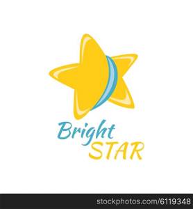 Bright star icon sign logo badge. Star bright logo, badge star bright, sign star bright, symbol star bright, icon star bright success gold star bright award, golden star bright label illustration