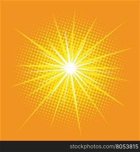 bright star with rays pop art retro background vector illustration. bright star with rays pop art retro background