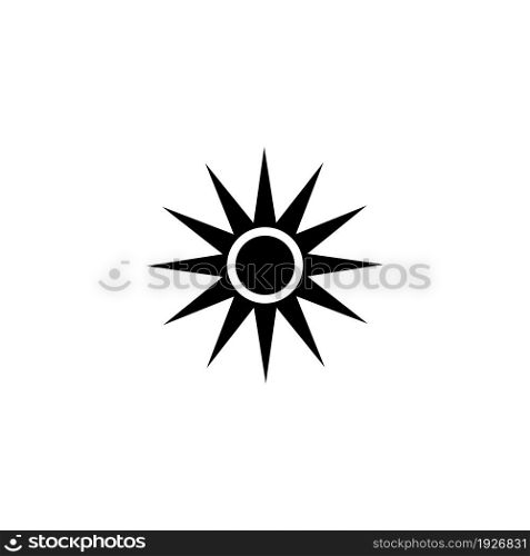 Bright Sun. Flat Vector Icon illustration. Simple black symbol on white background. Bright Sun sign design template for web and mobile UI element. Bright Sun Flat Vector Icon