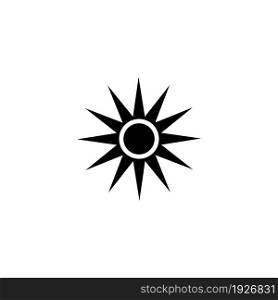 Bright Sun. Flat Vector Icon illustration. Simple black symbol on white background. Bright Sun sign design template for web and mobile UI element. Bright Sun Flat Vector Icon
