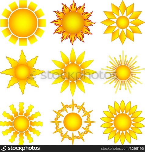 bright symbolic vector sun collection