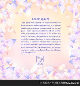 Bright texture with flower petals. Vector illustration.