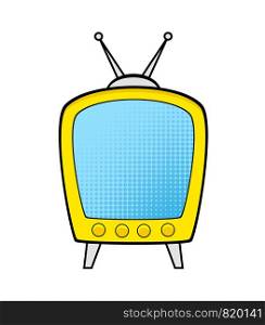 Bright TV set in pop art retro comic style, vector illustration