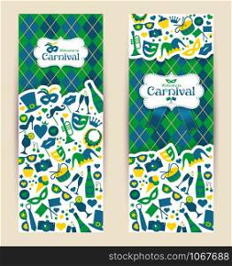 Bright vector carnival banners and sign Welcome to Carnival. Bright vector carnival banners and Welcome to Carnival