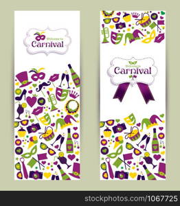 Bright vector carnival banners and sign Welcome to Carnival. Bright vector carnival banners