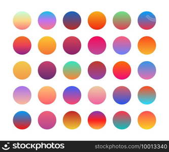 Bright vibrant set of gradients background. Vector isolated web templates. Mobile application design. Stock vector. EPS 10