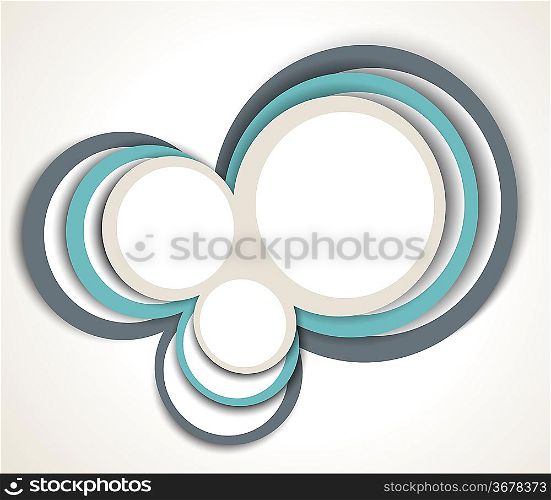 Bright white background with abstract color circles