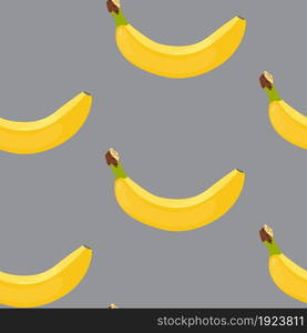 Bright yellow ripe bananas on a gray background. Bananas seamless vector pattern on gray background. Flat design. Modern pattern with pattern yellow bananas on gray background for concept design.. pattern yellow bananas on gray background