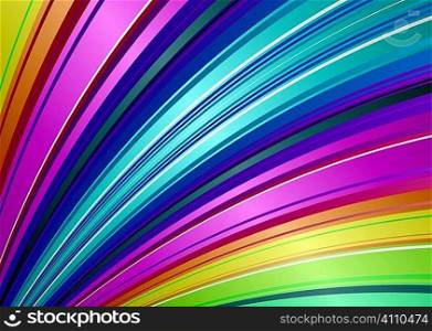 Brightly colored rainbow background illustration with stripe pattern