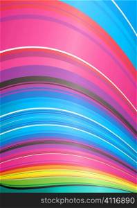 Brightly colored rainbow background with stripes and wave effect