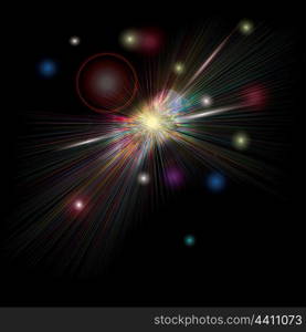 Brightly Colorful Vector Fireworks