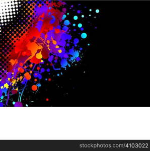 Brightly coloured abstract painted background with copy space