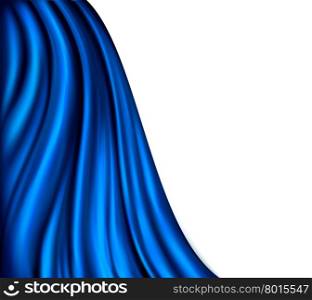 Brightly lit blue curtain background. Vector illustration.