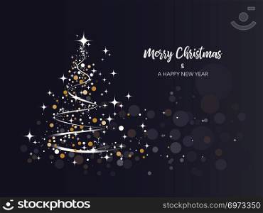Brightness christmas tree background. Merry Christmas Vector Illustration