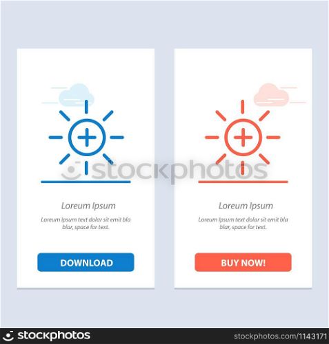 Brightness, Interface, Ui, User Blue and Red Download and Buy Now web Widget Card Template