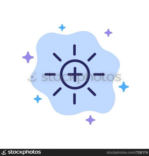 Brightness, Interface, Ui, User Blue Icon on Abstract Cloud Background