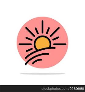 Brightness, Light, Sun, Spring Abstract Circle Background Flat color Icon