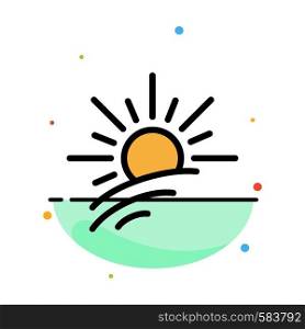 Brightness, Light, Sun, Spring Abstract Flat Color Icon Template
