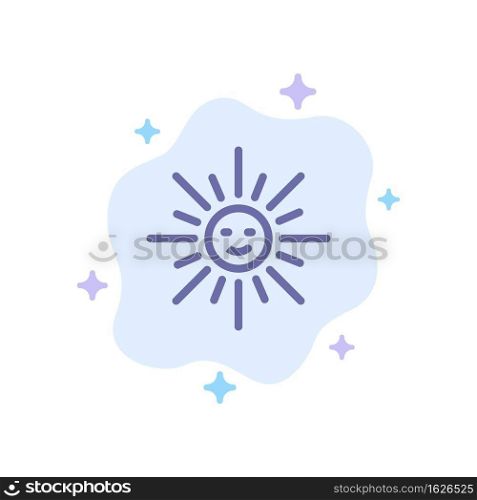 Brightness, Light, Sun, Spring Blue Icon on Abstract Cloud Background